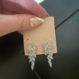 Silver branch earrings